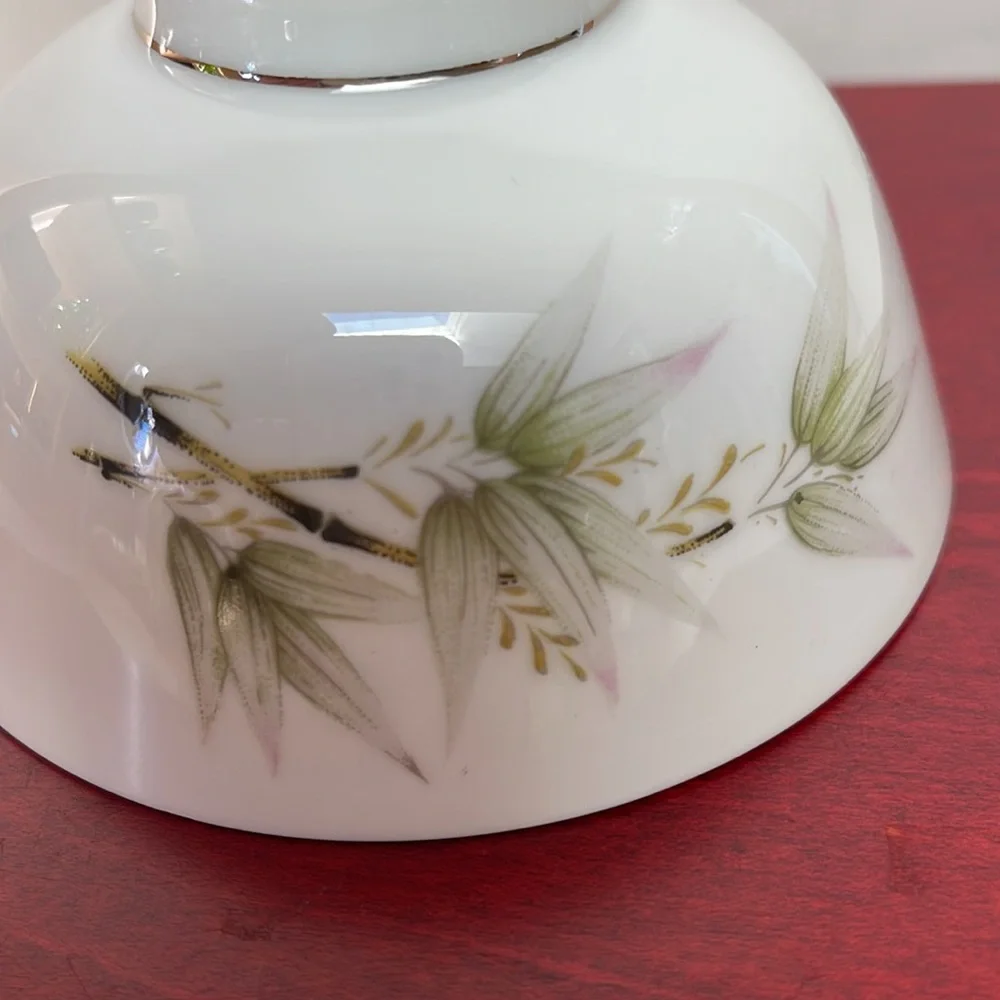 Asian porcelain rice bowl platinum edge